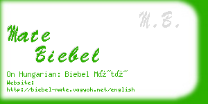 mate biebel business card